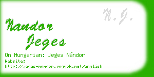 nandor jeges business card