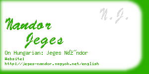 nandor jeges business card